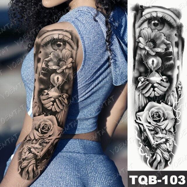 Full Women Man Realistic Waterproof Temporary Tattoo Tiger Stickers Luxury Big Design For Arm Thigh - TaTTTy