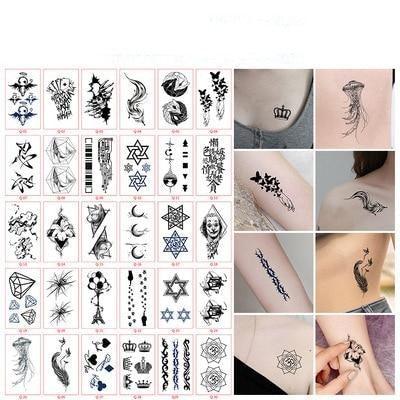 30pcs Temporales Sexy Fake Tattoo For Hands Arm Body Waterproof Luxury Different Small Colorful Stylish Womens Kids Tattoos - TaTTTy