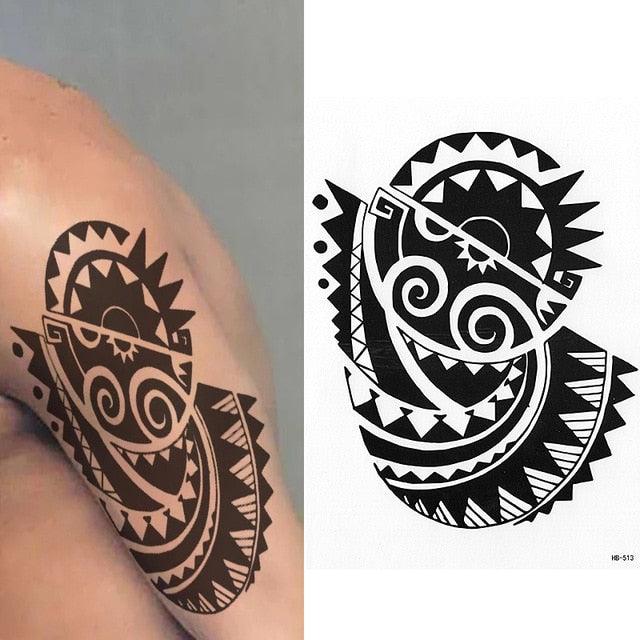 Elegant Temporary Waterproof Tattoos Big Tribal Sticker Black Large Body Art Makeup Fake Tattoo For Mens Womens - TaTTTy