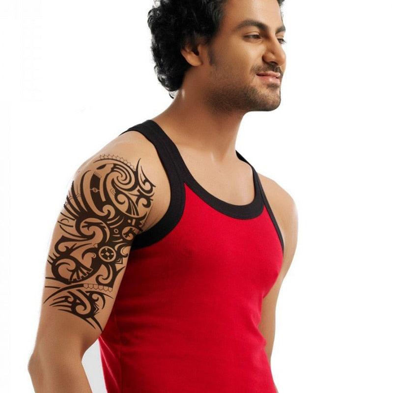 Elegant Temporary Waterproof Tattoos Big Tribal Sticker Black Large Body Art Makeup Fake Tattoo For Mens Womens - TaTTTy
