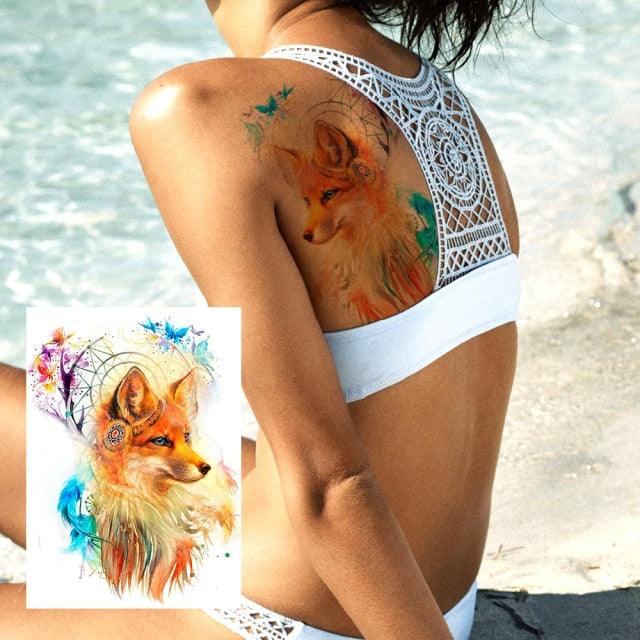 Realistic Tattoos Temporary Womens Flower Sticker Tattoos Waterproof Women Body Art Fake Legs Tattoo Stickers - TaTTTy