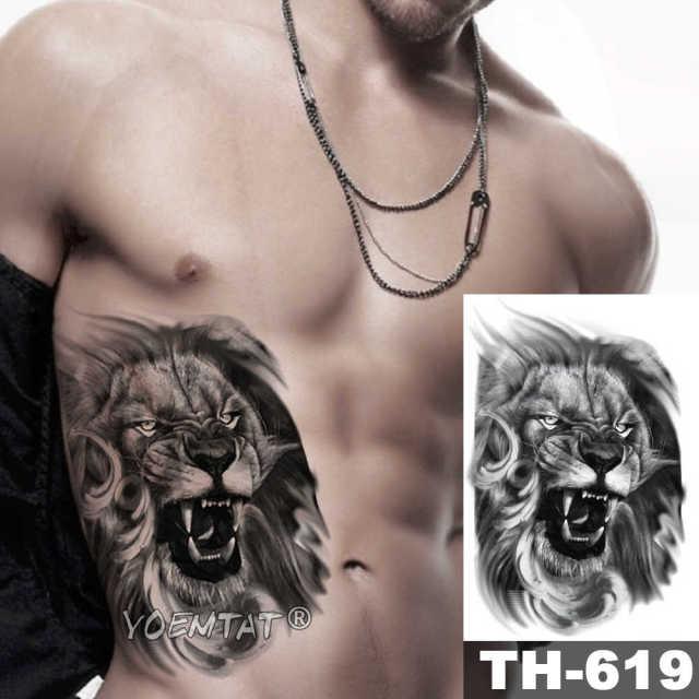 Realistic Temporary Lion Wolf Sticker Tattoo Waterproof  Elegant Body Arm Warrior Tattoo For Mens - TaTTTy