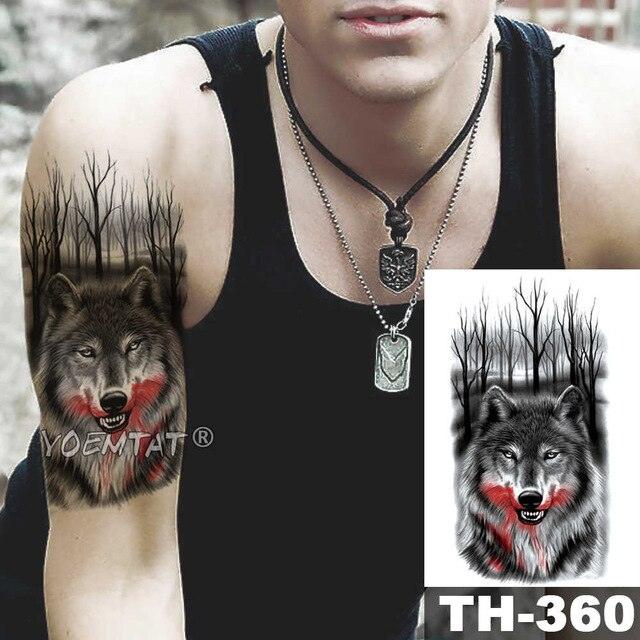 Realistic Temporary Lion Wolf Sticker Tattoo Waterproof  Elegant Body Arm Warrior Tattoo For Mens - TaTTTy