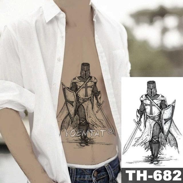 Realistic Temporary Lion Wolf Sticker Tattoo Waterproof  Elegant Body Arm Warrior Tattoo For Mens - TaTTTy