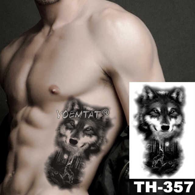Realistic Temporary Lion Wolf Sticker Tattoo Waterproof  Elegant Body Arm Warrior Tattoo For Mens - TaTTTy