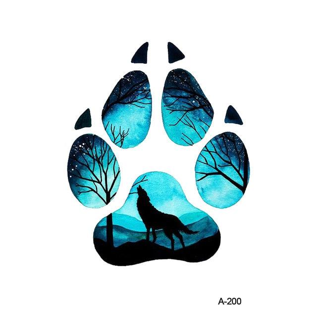 Temporary Animal Head Wolf Design Waterproof Body Sticker Fashion Tattoo For Womens Mens - TaTTTy