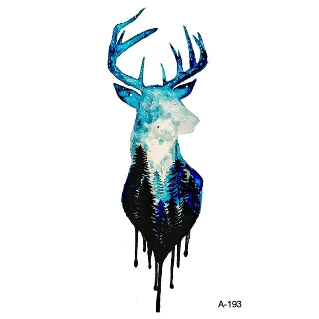 Temporary Animal Head Wolf Design Waterproof Body Sticker Fashion Tattoo For Womens Mens - TaTTTy