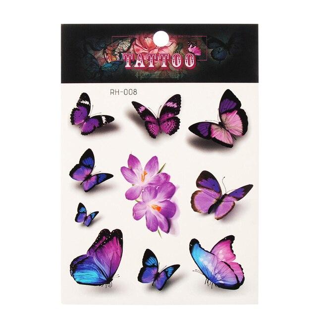 Waterproof Colorful Butterfly Temporary 3D Stickers Body Tattoos Various Styles For Womens - TaTTTy