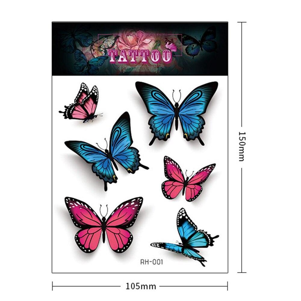 Waterproof Colorful Butterfly Temporary 3D Stickers Body Tattoos Various Styles For Womens - TaTTTy