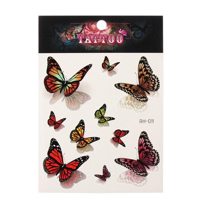 Waterproof Colorful Butterfly Temporary 3D Stickers Body Tattoos Various Styles For Womens - TaTTTy