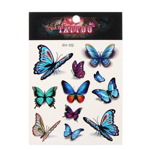 Waterproof Colorful Butterfly Temporary 3D Stickers Body Tattoos Various Styles For Womens - TaTTTy