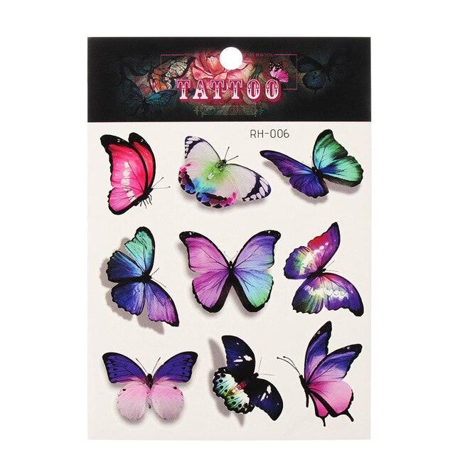 Waterproof Colorful Butterfly Temporary 3D Stickers Body Tattoos Various Styles For Womens - TaTTTy
