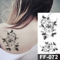 Waterproof Temporary Black Tattoo Sticker Peony Flower Snake Sketch Luxury Big Tattoo For Womens - TaTTTy