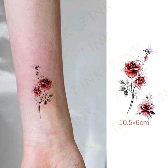 Waterproof Temporary Tattoo Lavender Stickers Butterfly Flower Luxury Small Tattoo For Body Arm - TaTTTy