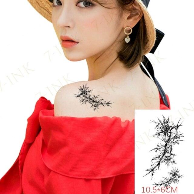 Waterproof Temporary Tattoo Lavender Stickers Butterfly Flower Luxury Small Tattoo For Body Arm - TaTTTy