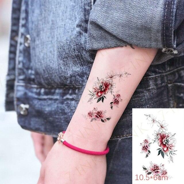Waterproof Temporary Tattoo Lavender Stickers Butterfly Flower Luxury Small Tattoo For Body Arm - TaTTTy