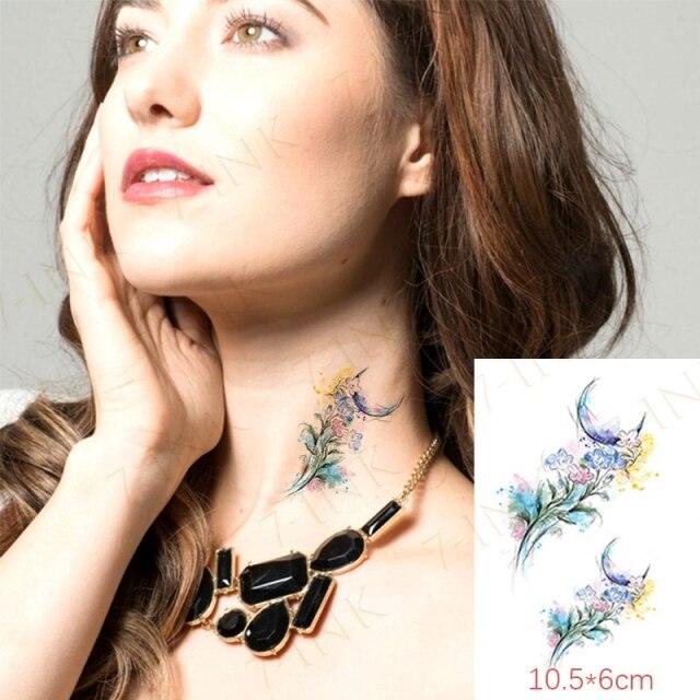Waterproof Temporary Tattoo Lavender Stickers Butterfly Flower Luxury Small Tattoo For Body Arm - TaTTTy
