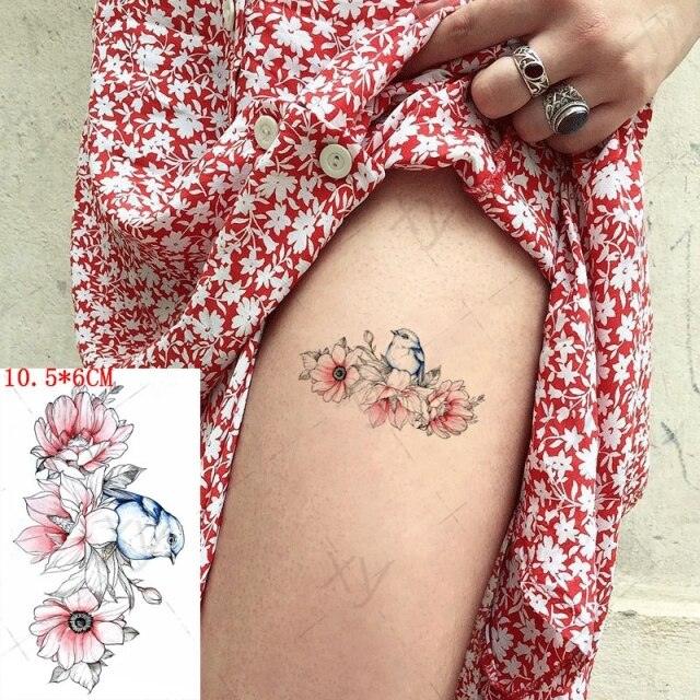 Waterproof Temporary Tattoo Lavender Stickers Butterfly Flower Luxury Small Tattoo For Body Arm - TaTTTy