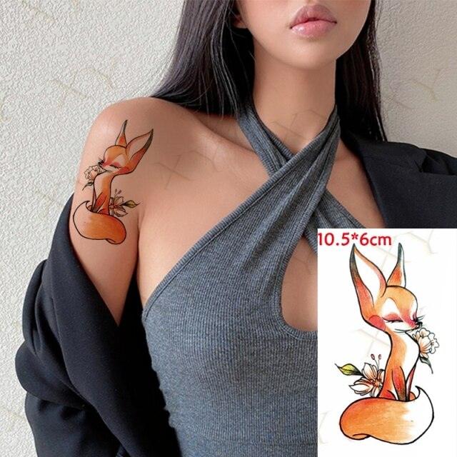 Waterproof Temporary Tattoo Lavender Stickers Butterfly Flower Luxury Small Tattoo For Body Arm - TaTTTy