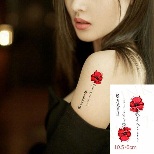 Waterproof Temporary Tattoo Lavender Stickers Butterfly Flower Luxury Small Tattoo For Body Arm - TaTTTy