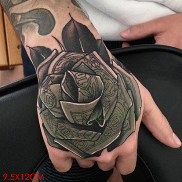 Waterproof Womens Temporary Sticker Tattoo Flower Rose Realistic Sketches For Arm Hand - TaTTTy