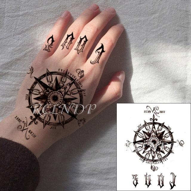 Waterproof Womens Temporary Sticker Tattoo Flower Rose Realistic Sketches For Arm Hand - TaTTTy
