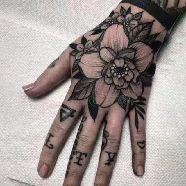 Waterproof Womens Temporary Sticker Tattoo Flower Rose Realistic Sketches For Arm Hand - TaTTTy