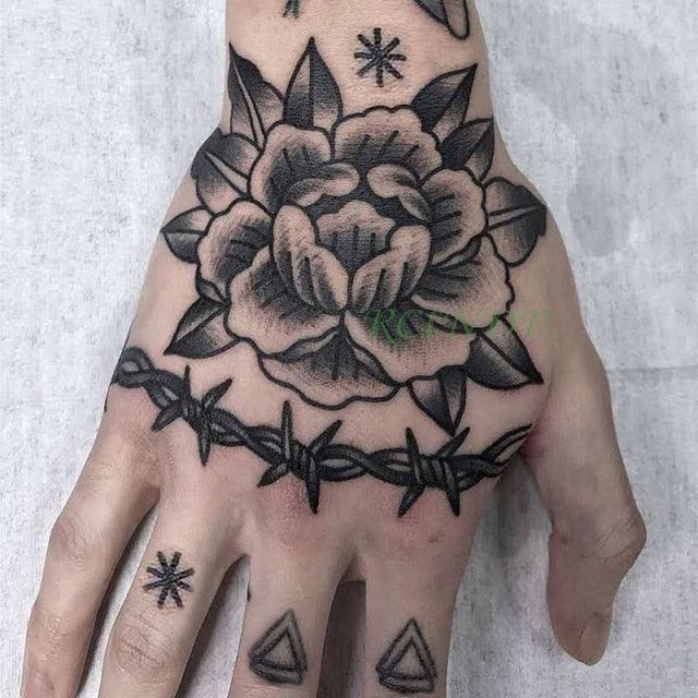 Waterproof Womens Temporary Sticker Tattoo Flower Rose Realistic Sketches For Arm Hand - TaTTTy
