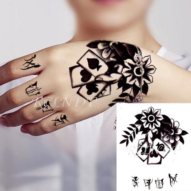 Waterproof Womens Temporary Sticker Tattoo Flower Rose Realistic Sketches For Arm Hand - TaTTTy