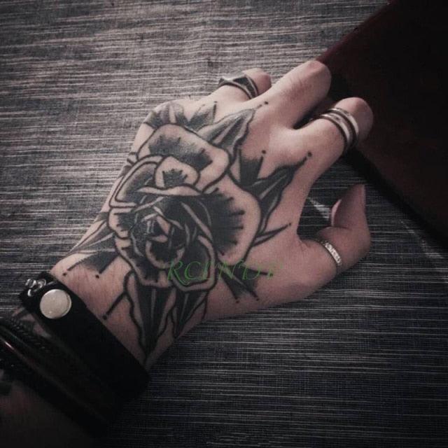 Waterproof Womens Temporary Sticker Tattoo Flower Rose Realistic Sketches For Arm Hand - TaTTTy