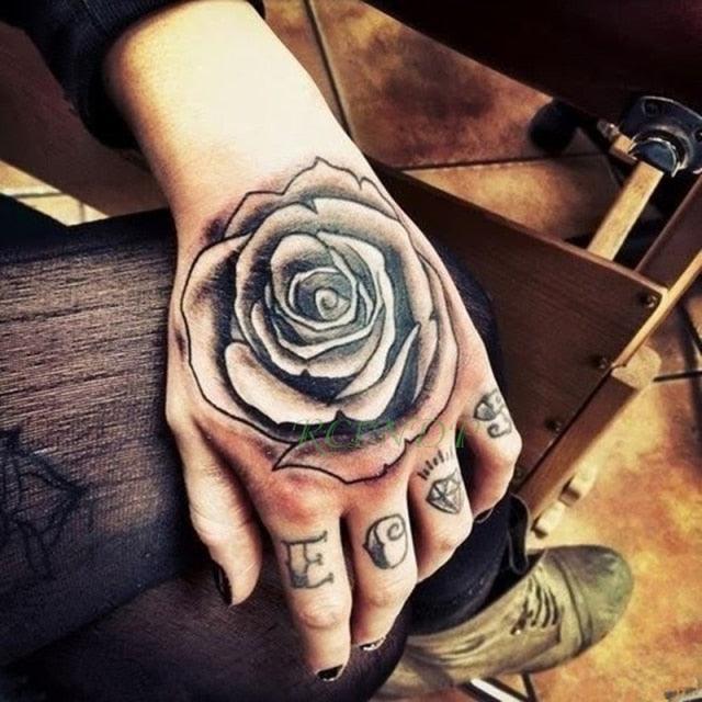 Waterproof Womens Temporary Sticker Tattoo Flower Rose Realistic Sketches For Arm Hand - TaTTTy