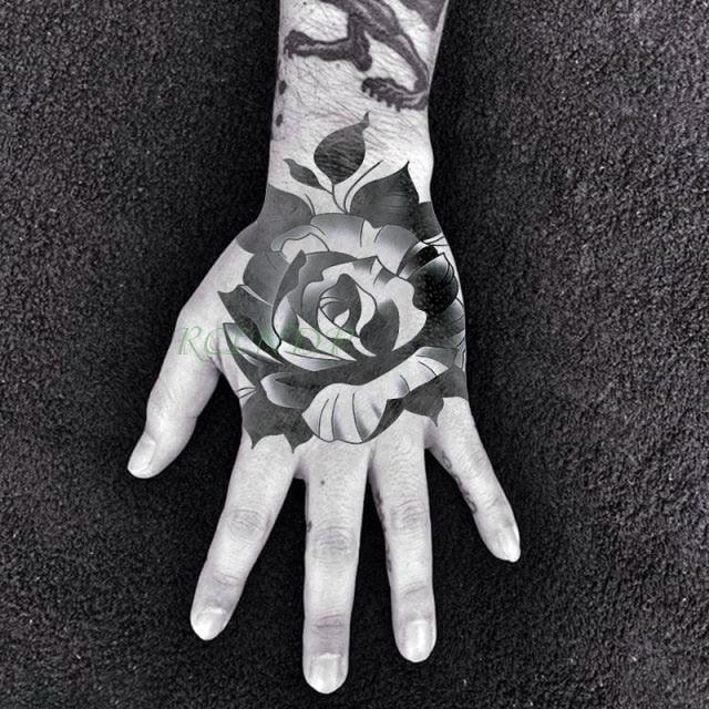 Waterproof Womens Temporary Sticker Tattoo Flower Rose Realistic Sketches For Arm Hand - TaTTTy