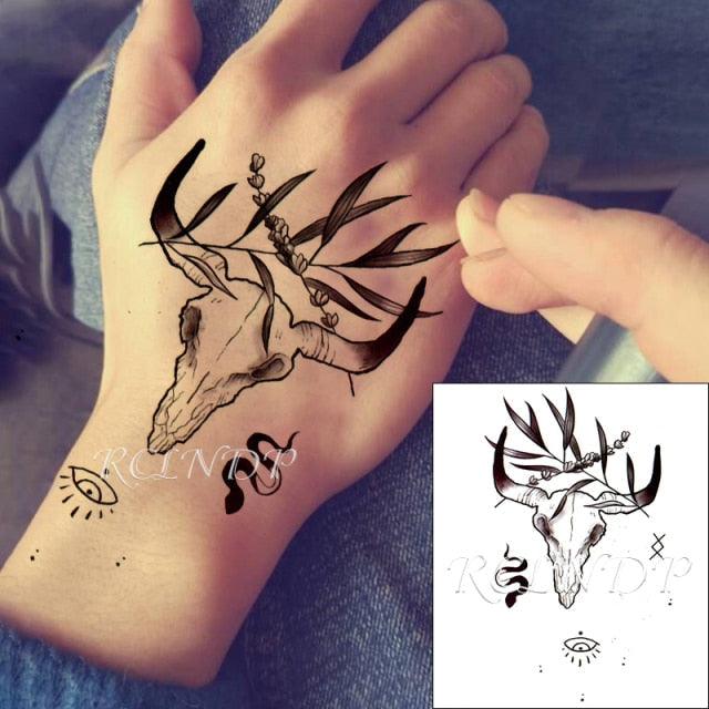 Waterproof Womens Temporary Sticker Tattoo Flower Rose Realistic Sketches For Arm Hand - TaTTTy