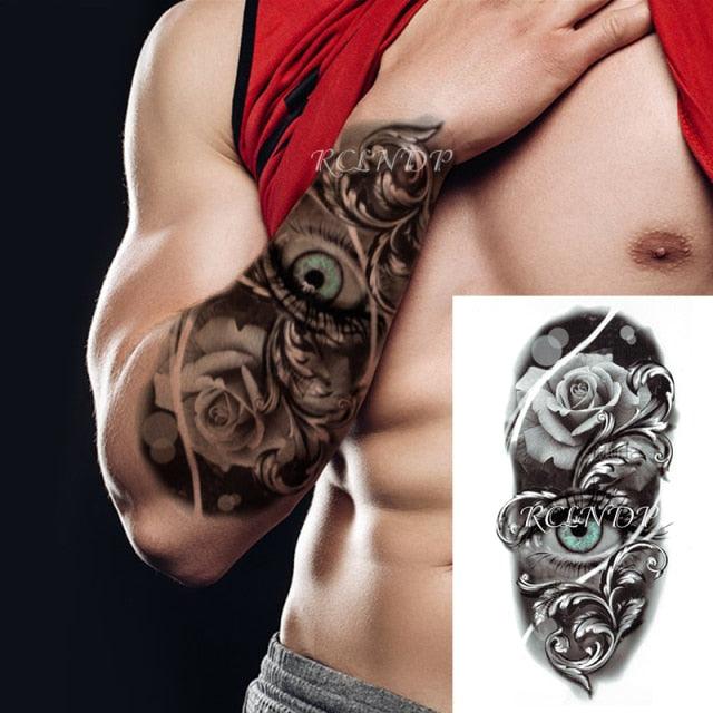 Waterproof Womens Temporary Sticker Tattoo Flower Rose Realistic Sketches For Arm Hand - TaTTTy