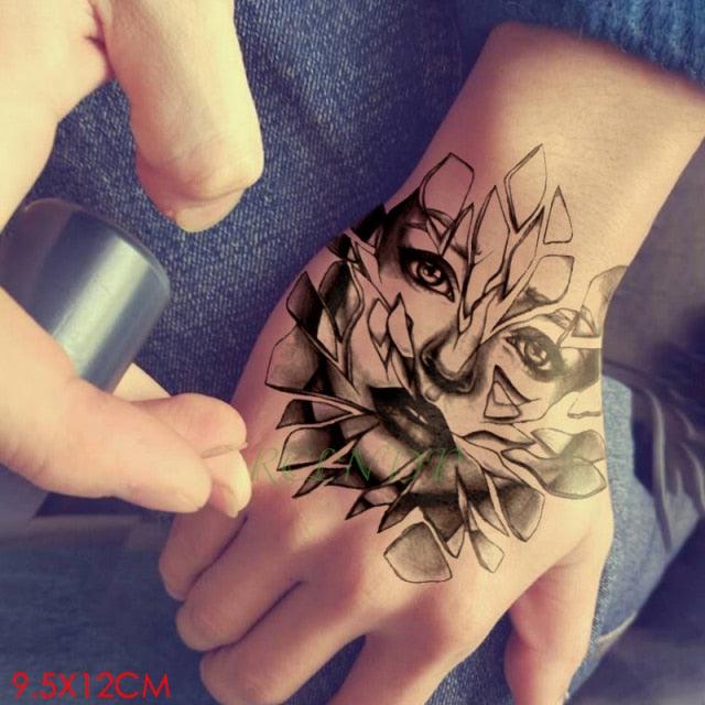 Waterproof Womens Temporary Sticker Tattoo Flower Rose Realistic Sketches For Arm Hand - TaTTTy