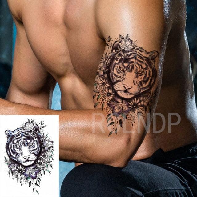 Waterproof Womens Temporary Sticker Tattoo Flower Rose Realistic Sketches For Arm Hand - TaTTTy