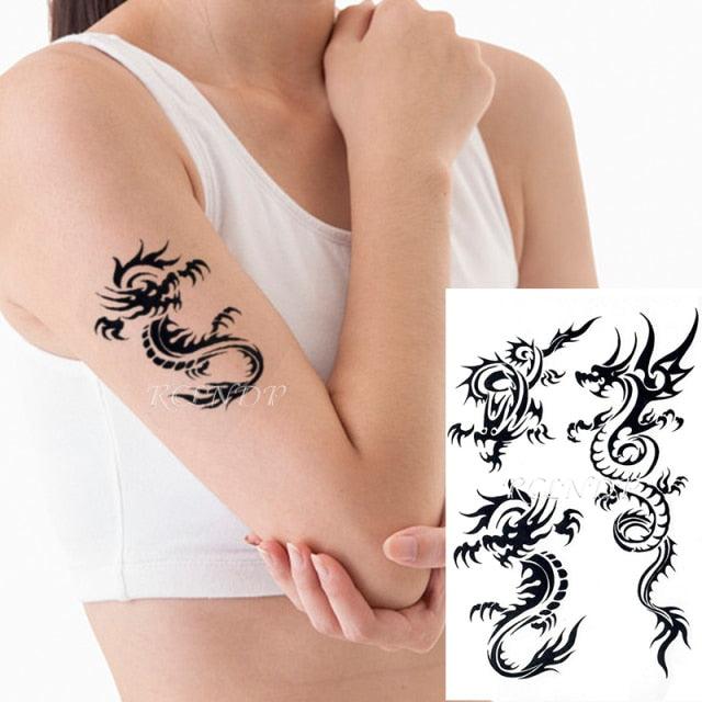 Waterproof Womens Temporary Sticker Tattoo Flower Rose Realistic Sketches For Arm Hand - TaTTTy