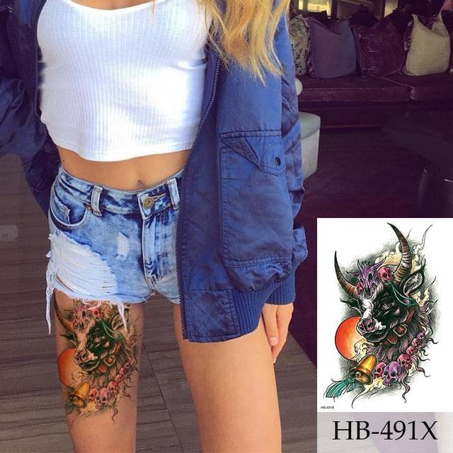 Women Luxury Temporary Stickers Realistic Body Tattoo Flowers Bird Elegant Big Design - TaTTTy