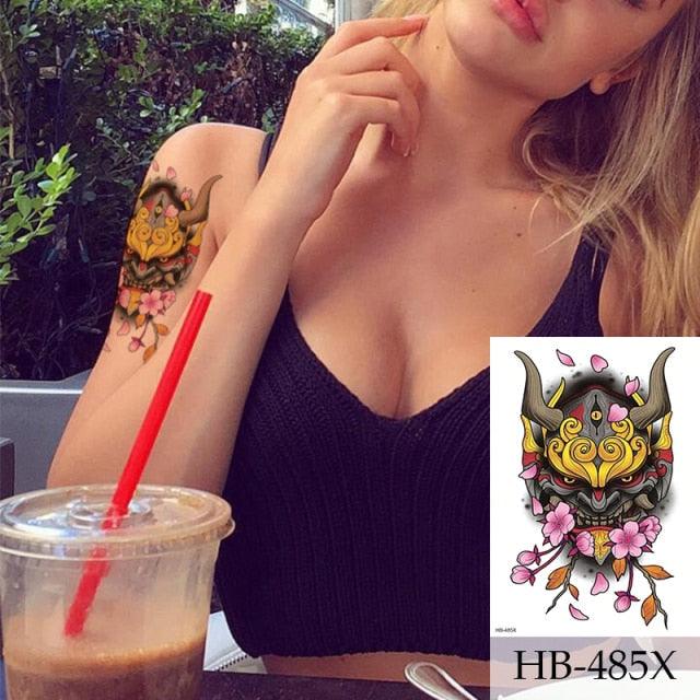 Women Luxury Temporary Stickers Realistic Body Tattoo Flowers Bird Elegant Big Design - TaTTTy