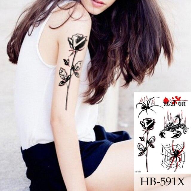 Women Luxury Temporary Stickers Realistic Body Tattoo Flowers Bird Elegant Big Design - TaTTTy