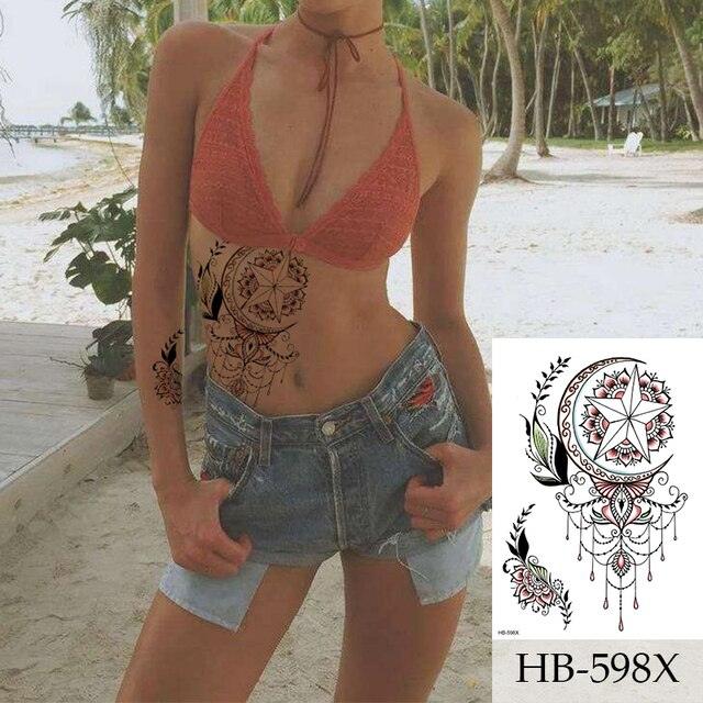 Women Luxury Temporary Stickers Realistic Body Tattoo Flowers Bird Elegant Big Design - TaTTTy