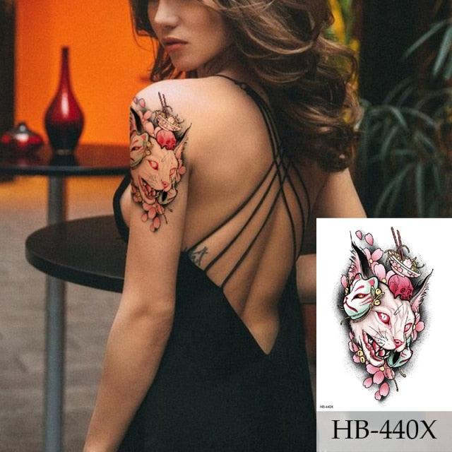 Women Luxury Temporary Stickers Realistic Body Tattoo Flowers Bird Elegant Big Design - TaTTTy