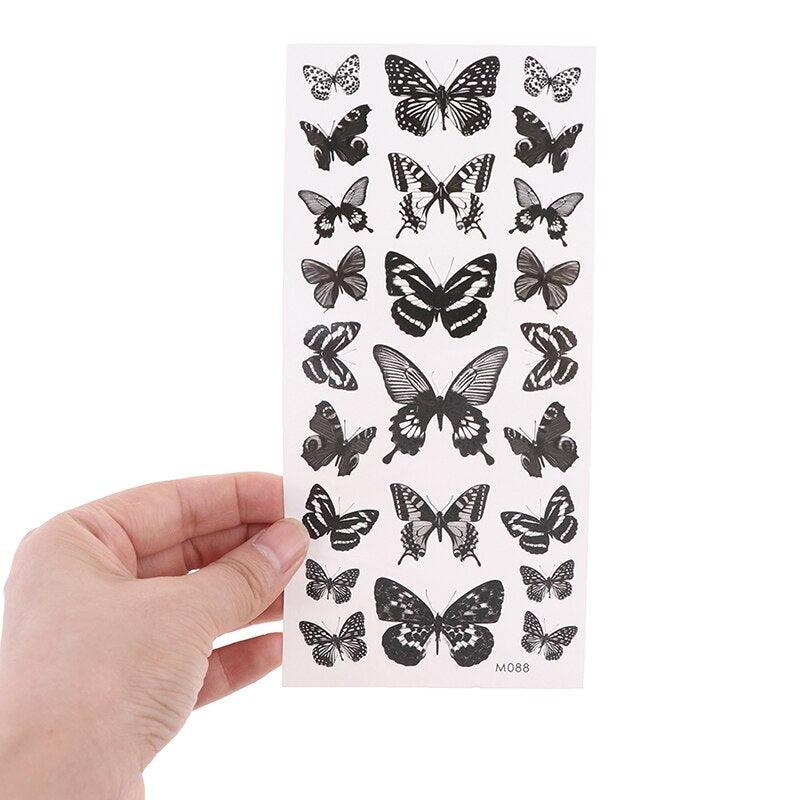 Womens Fashion 3D Butterfly Waterproof Temporary Sticker Tattoo Leg Arm Modern Blue Design For Womens - TaTTTy