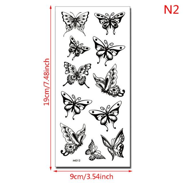 Womens Fashion 3D Butterfly Waterproof Temporary Sticker Tattoo Leg Arm Modern Blue Design For Womens - TaTTTy