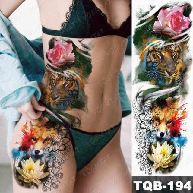 Womens Large Tattoo Eye Lion Waterproof Temporary Sticker Realistic Big Luxury Tattoo Modern Design - TaTTTy