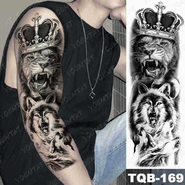 Womens Large Tattoo Eye Lion Waterproof Temporary Sticker Realistic Big Luxury Tattoo Modern Design - TaTTTy