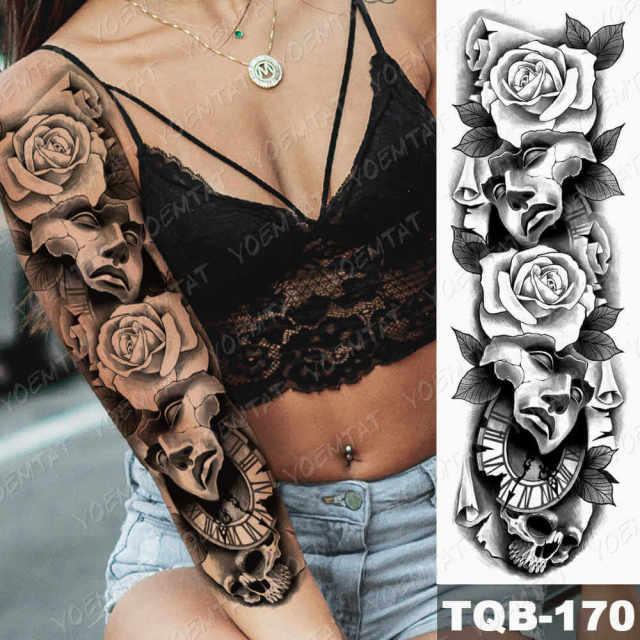 Womens Large Tattoo Eye Lion Waterproof Temporary Sticker Realistic Big Luxury Tattoo Modern Design - TaTTTy