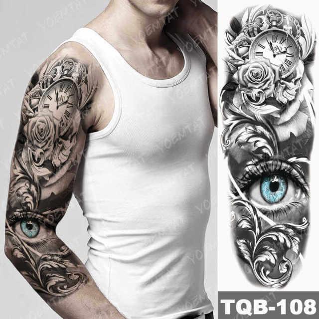 Womens Large Tattoo Eye Lion Waterproof Temporary Sticker Realistic Big Luxury Tattoo Modern Design - TaTTTy