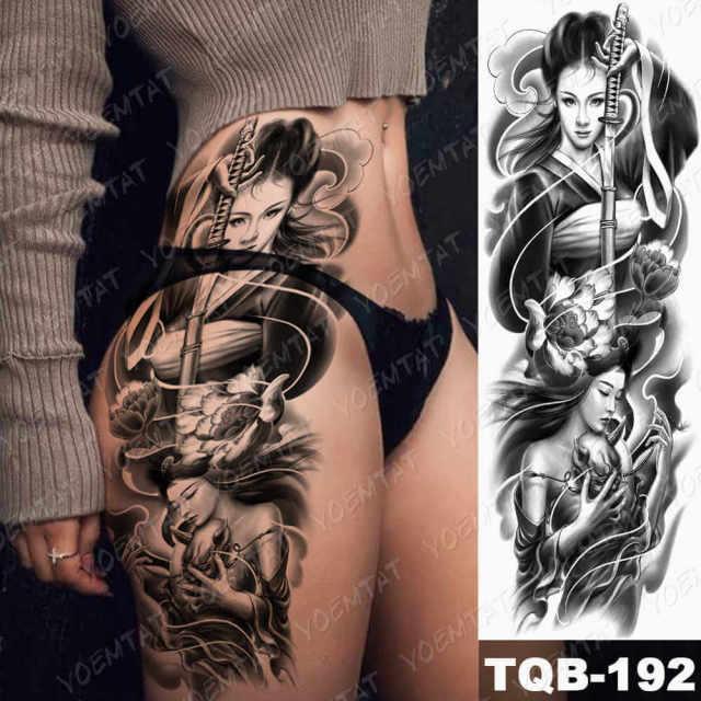 Womens Large Tattoo Eye Lion Waterproof Temporary Sticker Realistic Big Luxury Tattoo Modern Design - TaTTTy