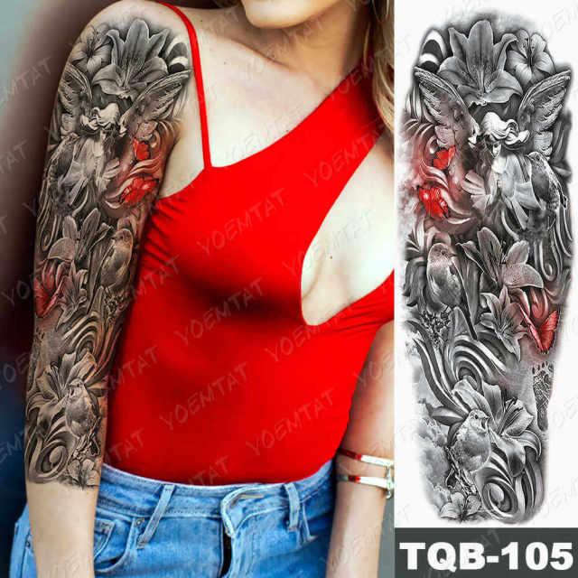 Womens Large Tattoo Eye Lion Waterproof Temporary Sticker Realistic Big Luxury Tattoo Modern Design - TaTTTy